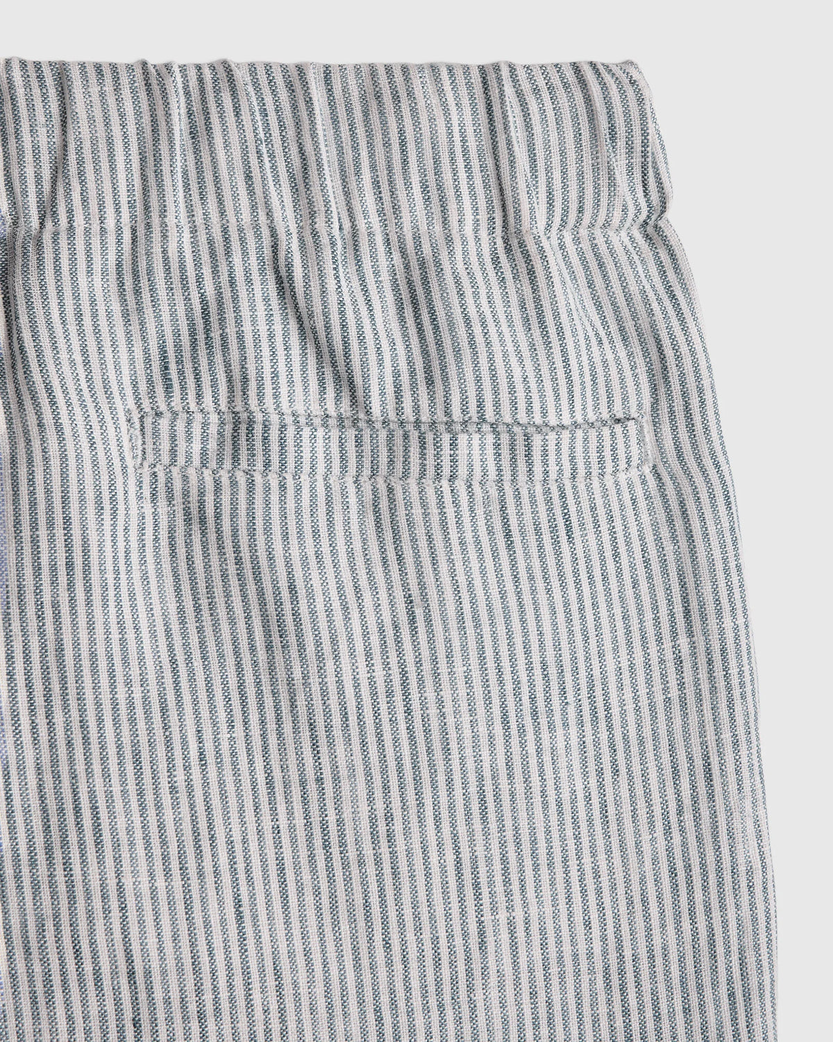 100% European Linen Pull-On Shorts - 6 / Blue Pinstripe