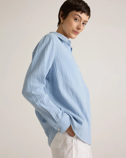 100% Organic Cotton Gauze Long Sleeve Shirt - XS / Khaki Gingham