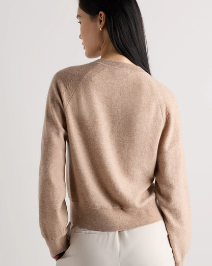 Mongolian Cashmere Dolman Sleeve Henley Sweater - XS / Oatmeal