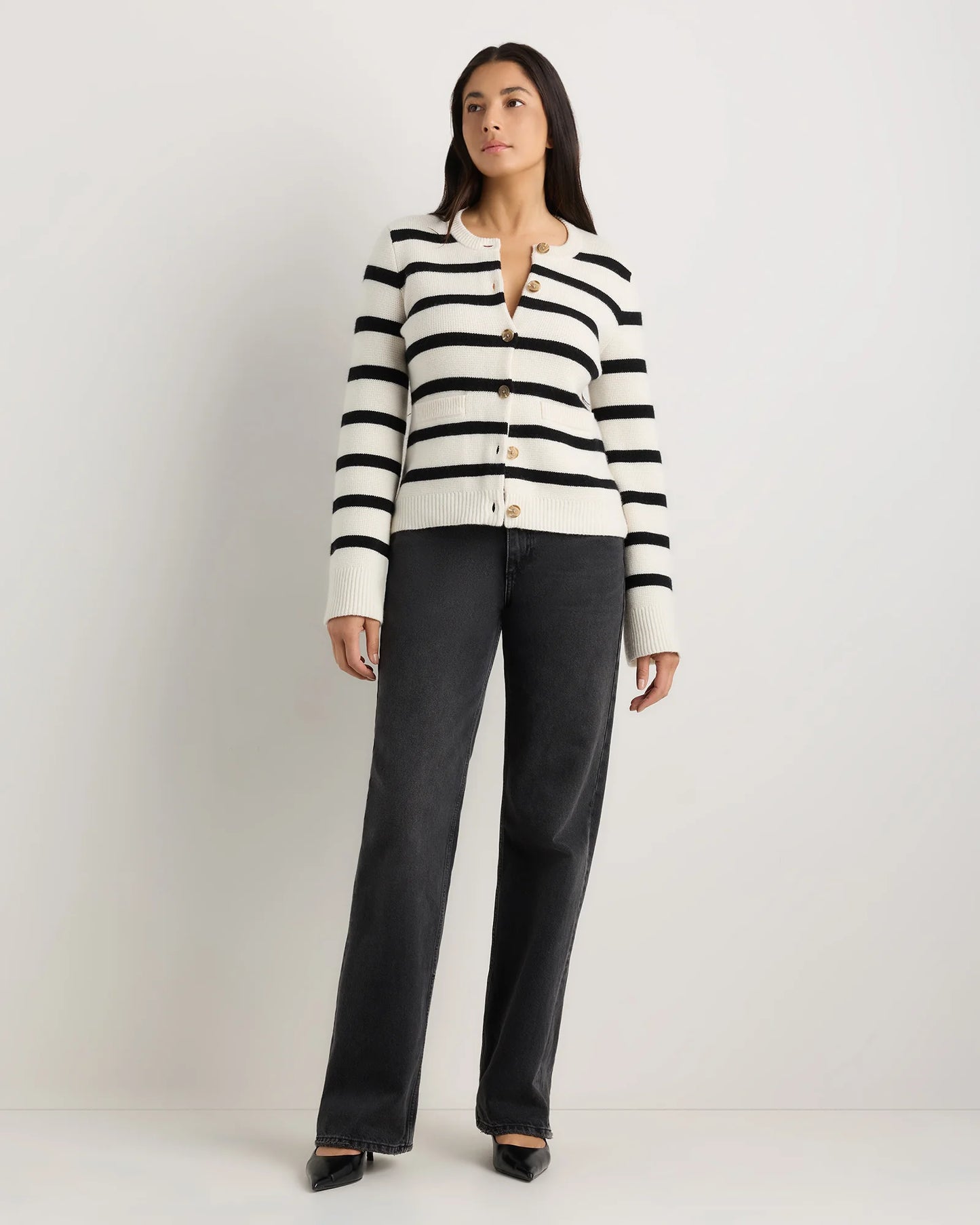 Mongolian Cashmere Structured Cardigan - XS / Oatmeal