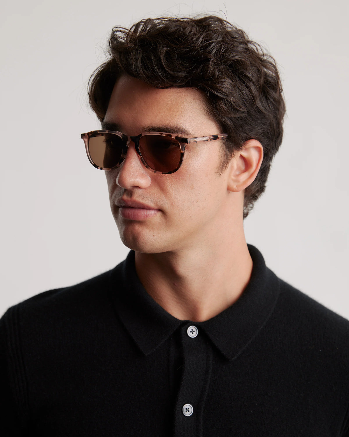 Cameron Polarized Acetate Sunglasses - One Size / Tan Tortoise with Brown Lens