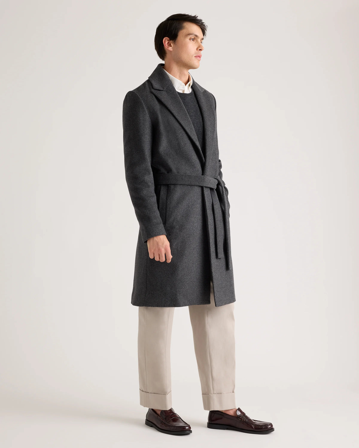 Italian Wool Belted Overcoat - S / Caramel