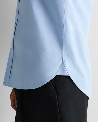 Organic Cotton Stretch Poplin Dress Shirt - S / White/Navy Minigrid