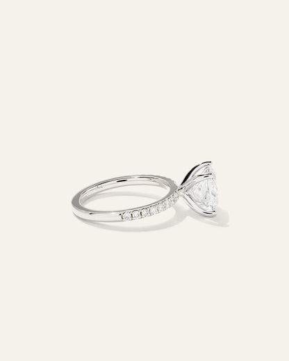 Lab Grown Diamond Princess Petite Pave Engagement Ring - 2.5ct - 4 / Yellow Gold