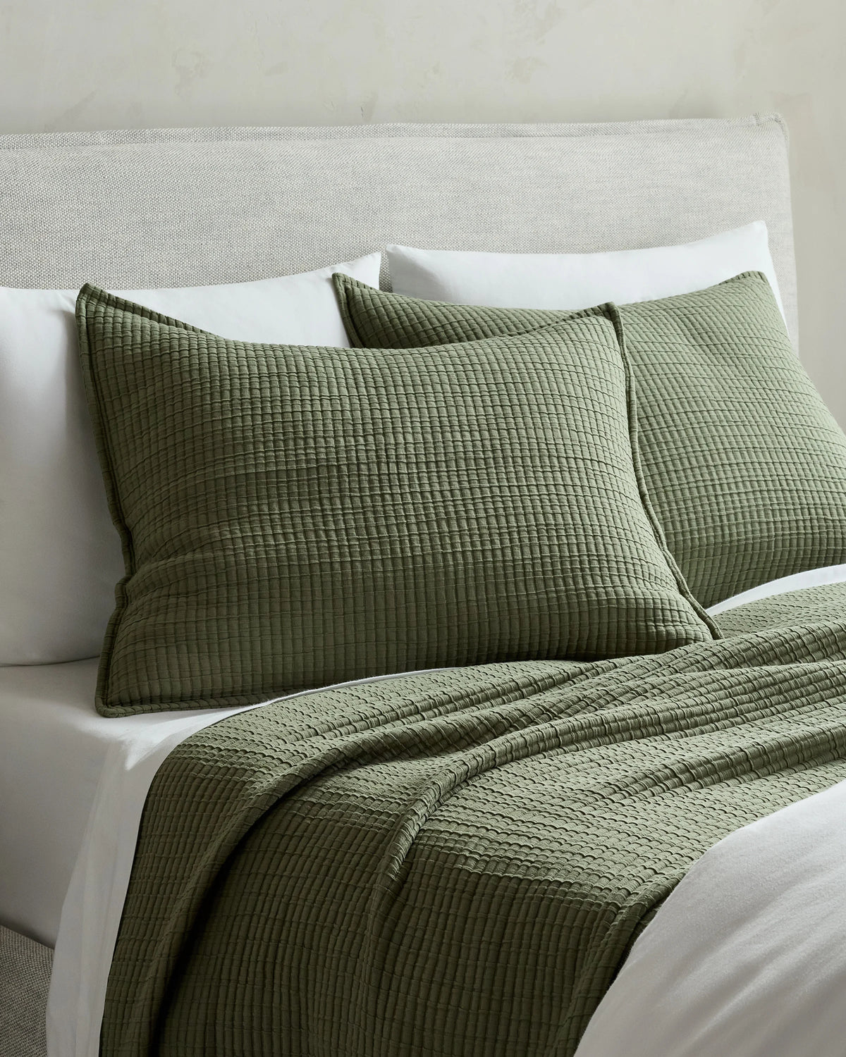 Organic Ribbed Cotton Shams - Standard / Toffee