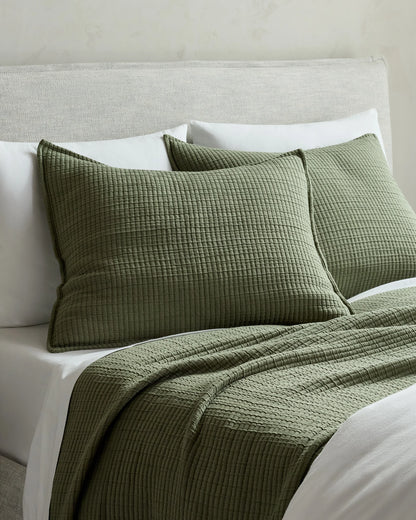 Organic Ribbed Cotton Shams - Standard / Toffee