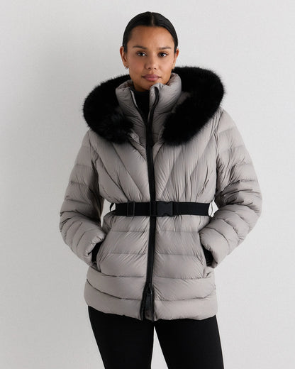 Responsible Down Belted Puffer Coat - XS / Hot Fudge