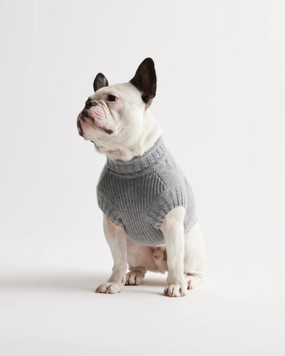 Mongolian Cashmere Cable Knit Dog Sweater - XS / True Navy