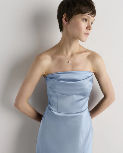 Aurora Stretch Satin Convertible Dress - 0 / Garden Sage Green