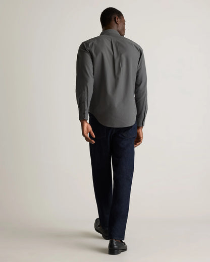 Organic Cotton Stretch Textured Twill Shirt - S / Navy