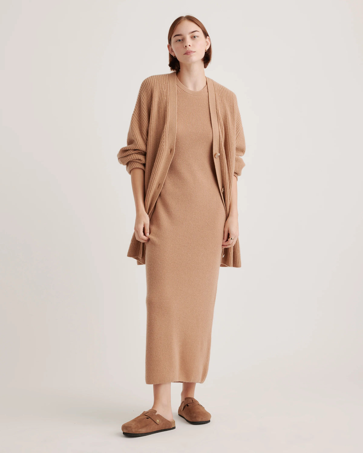 Water Repellent Suede Clog Mule - 5 / Dune