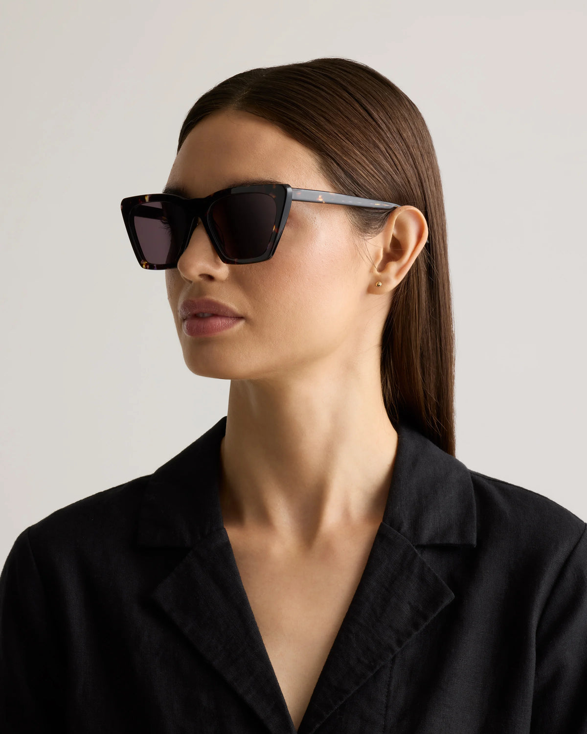 Andy Polarized Acetate Sunglasses - One Size / Black with Grey lens