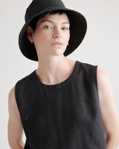 100% European Linen Tank - XS / Black