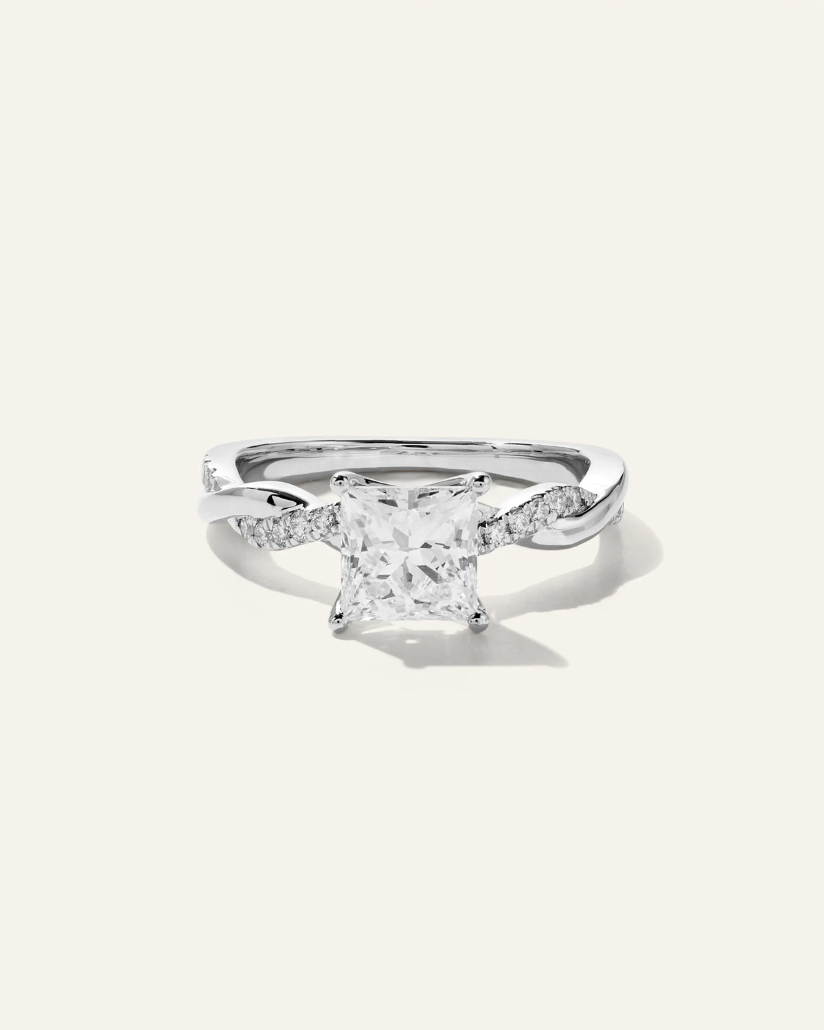 Lab Grown Diamond Princess Twisted Engagement Ring - 1.5ct - 4 / Yellow Gold