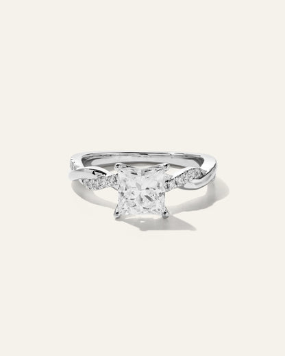 Lab Grown Diamond Princess Twisted Engagement Ring - 1.5ct - 4 / Yellow Gold