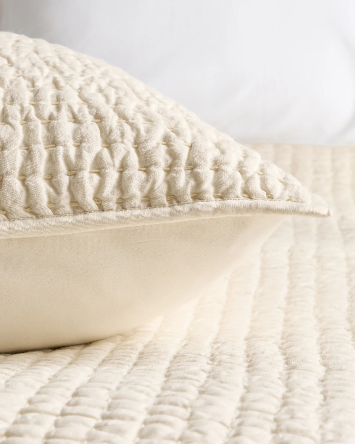 European Linen Cotton Stitch Quilted Euro Sham - Euro / Orchid