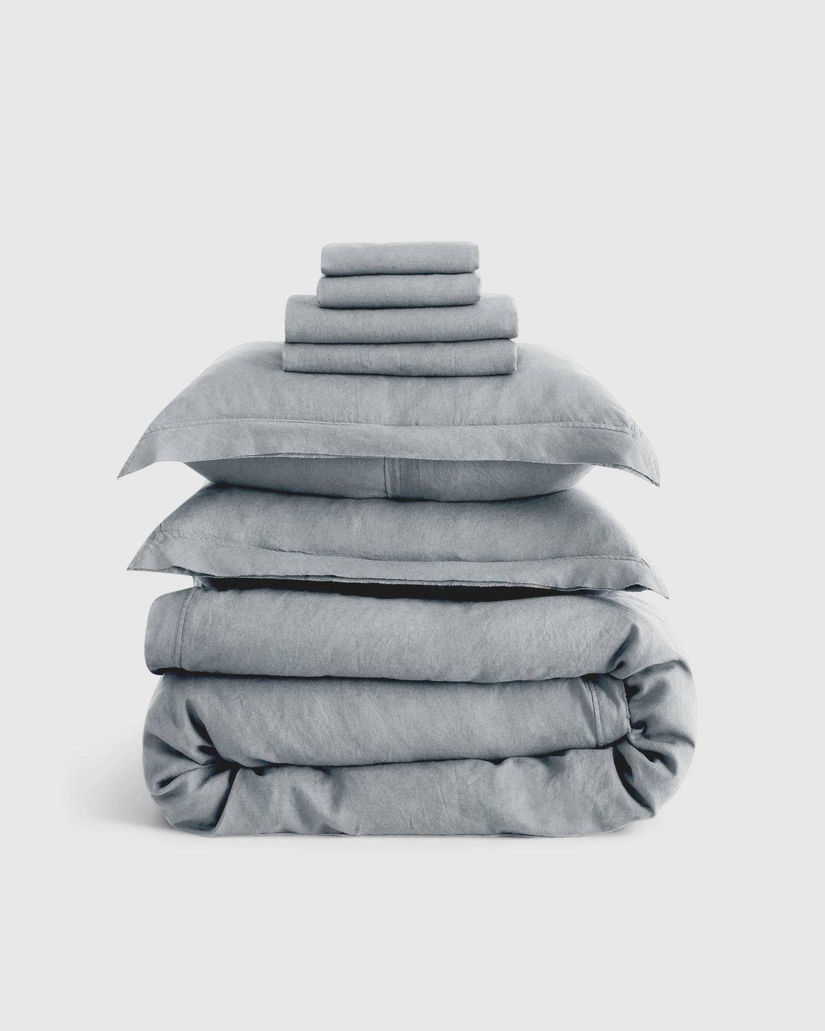 European Linen Double Flange Deluxe Bedding Bundle - Twin / White