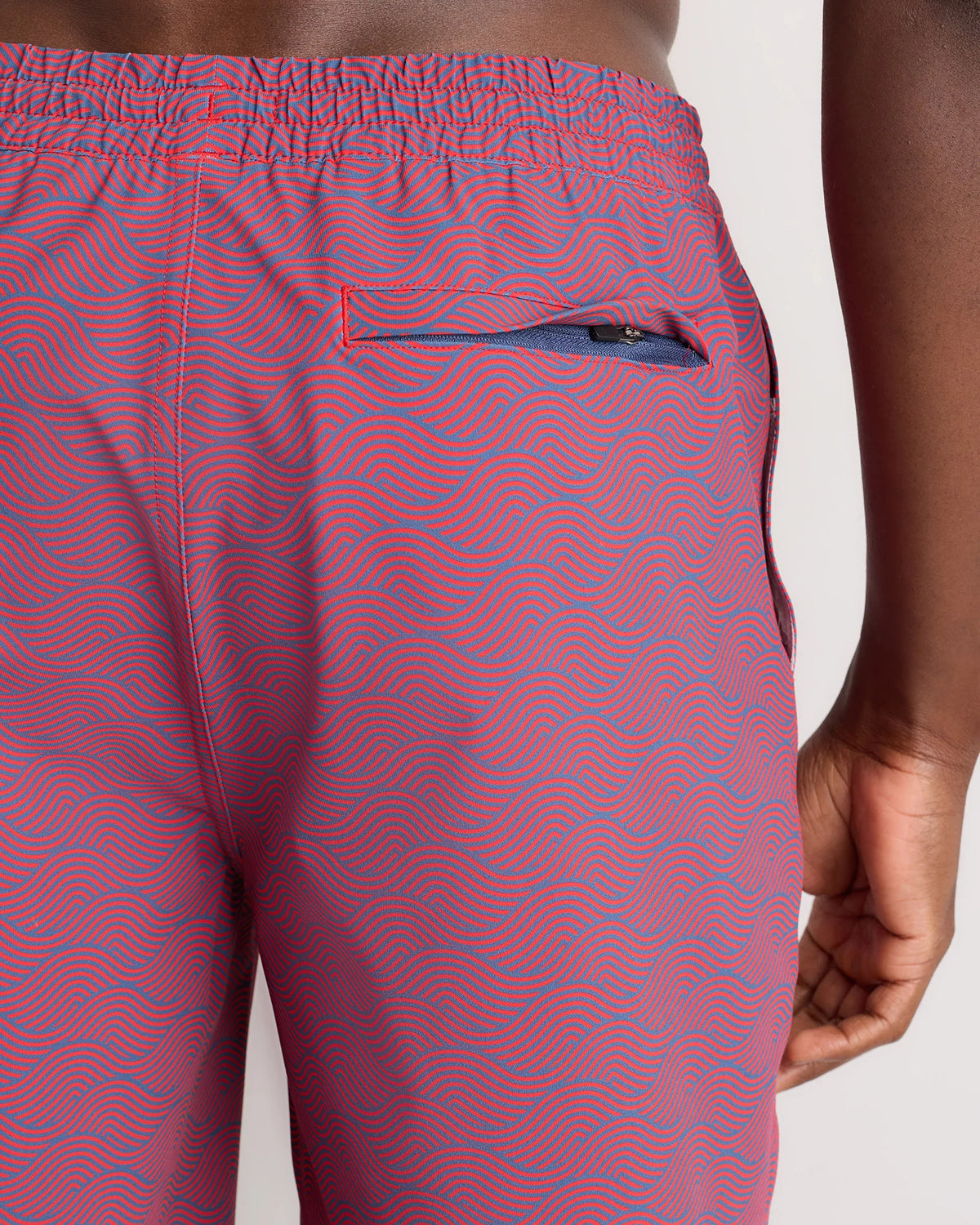 Italian Swim Trunks - 9" - S / Navy Palms