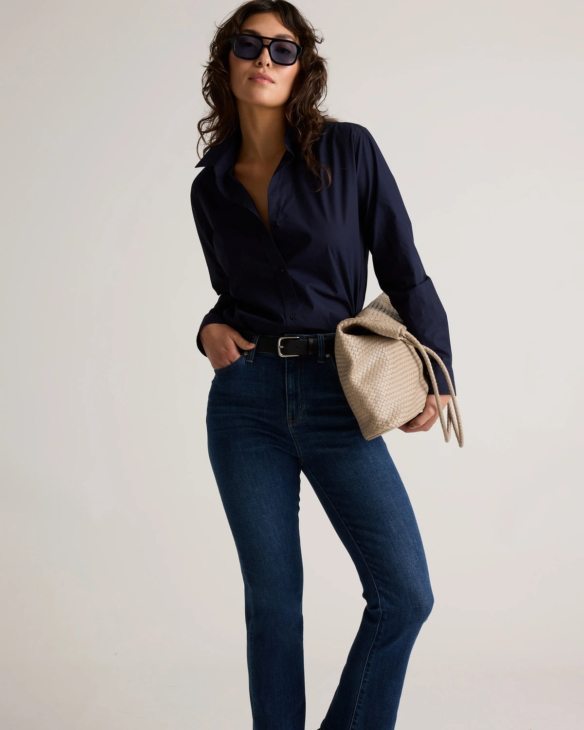 Bella Stretch Kick Flare Jeans - 24 / Deep Rinse