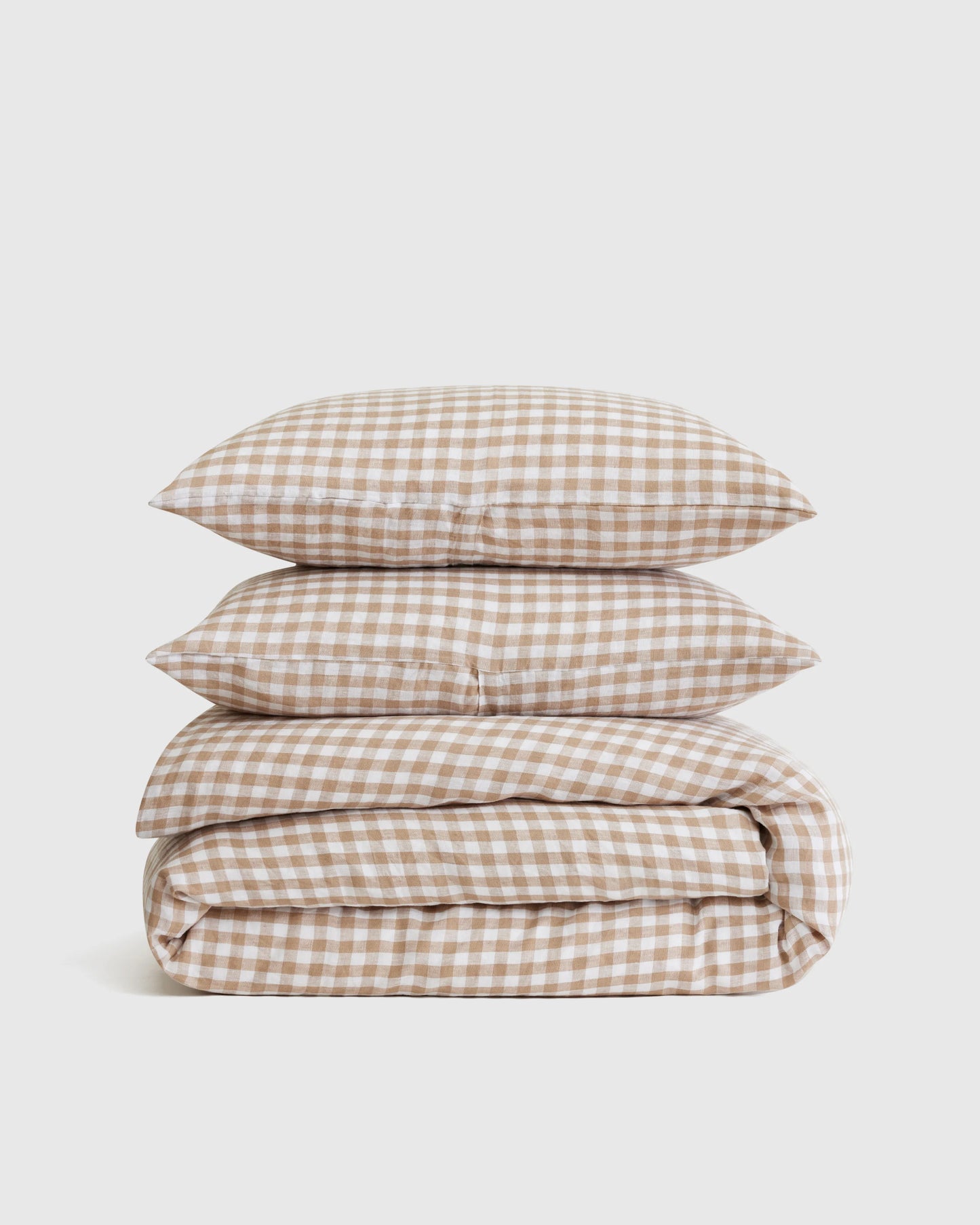 European Linen Duvet Cover Set - Twin / Peach