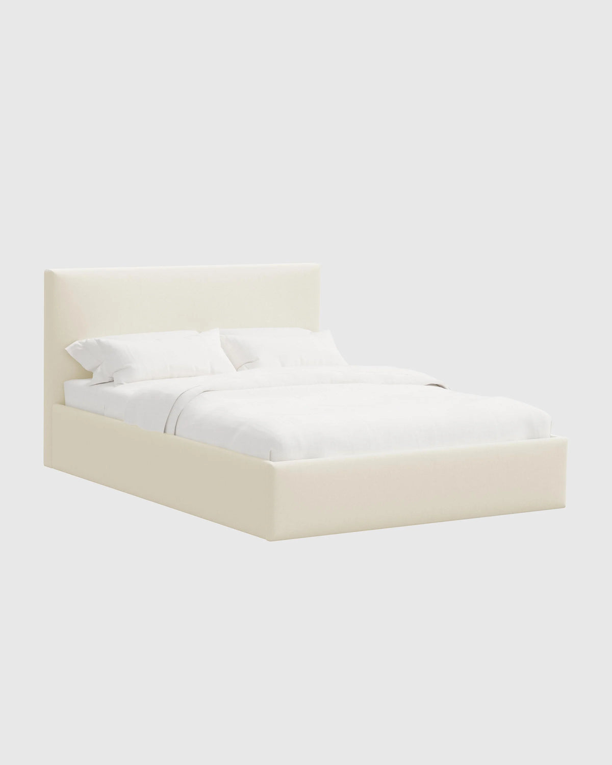 Square Bed in Performance Linen - Full / Ivory