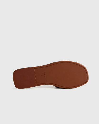 Italian Leather Slide Sandal - 5 / Bone