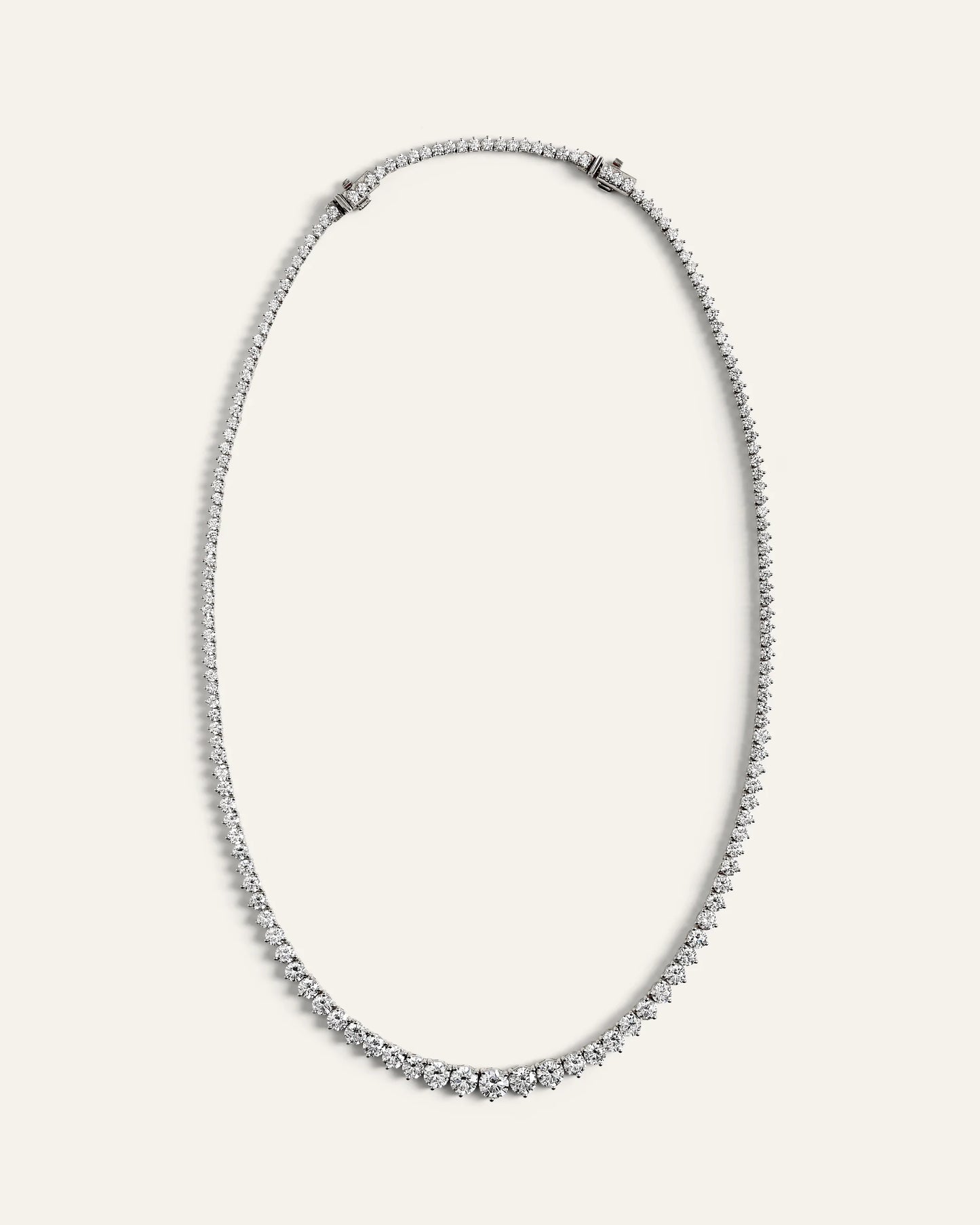 14K Gold Lab Grown Diamond Graduated Tennis Necklace - 16ctw - One Size / Yellow Gold