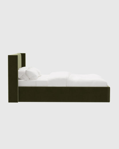 Wingback Bed in Performance Velvet - Full / Butterscotch