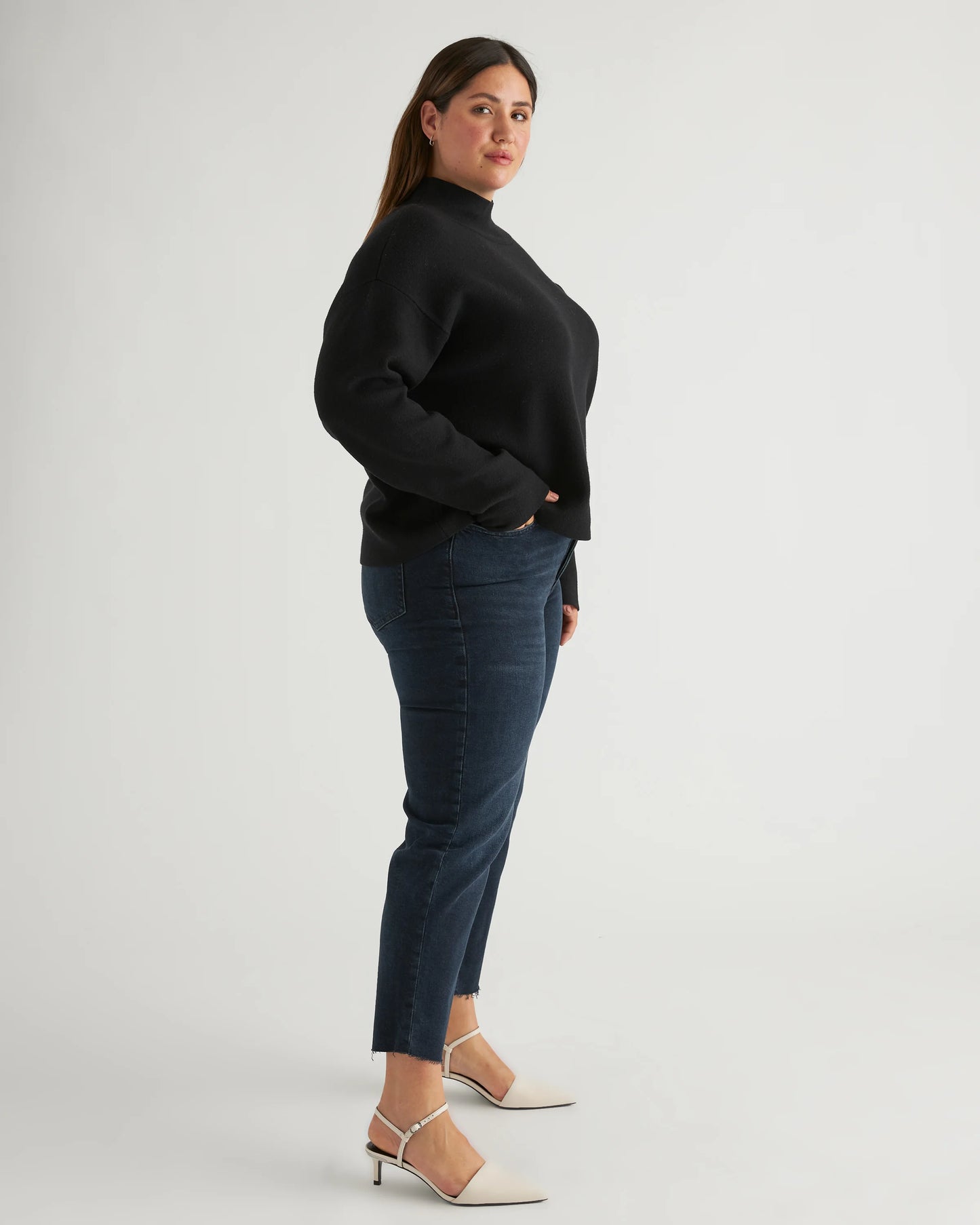 Eco-Knit Milano Stitch Mock Neck Pullover - XS / Warm Taupe