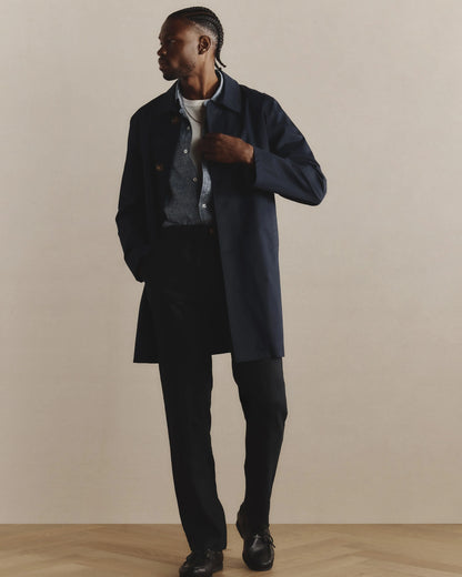 Comfort Stretch Trench Coat - S / Midnight Black