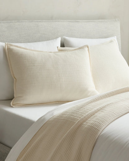 Organic Ribbed Cotton Coverlet - Twin / Toffee