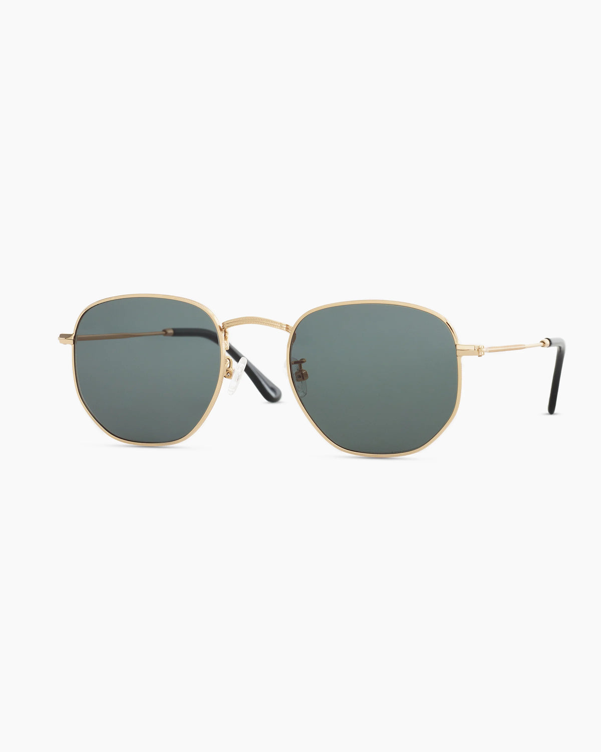 Leighton Polarized Stainless Steel Sunglasses - One Size / Gold with Green lens