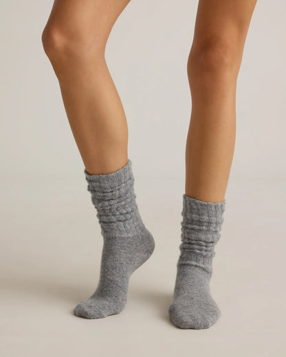 Mongolian Cashmere Slouch Sock - XS/S / Ivory