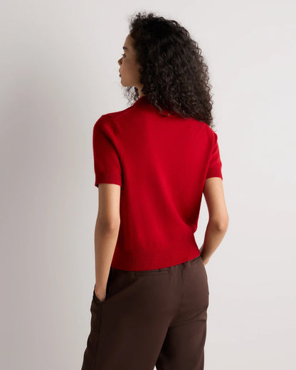 Mongolian Cashmere Short Sleeve Polo - XS / Oatmeal