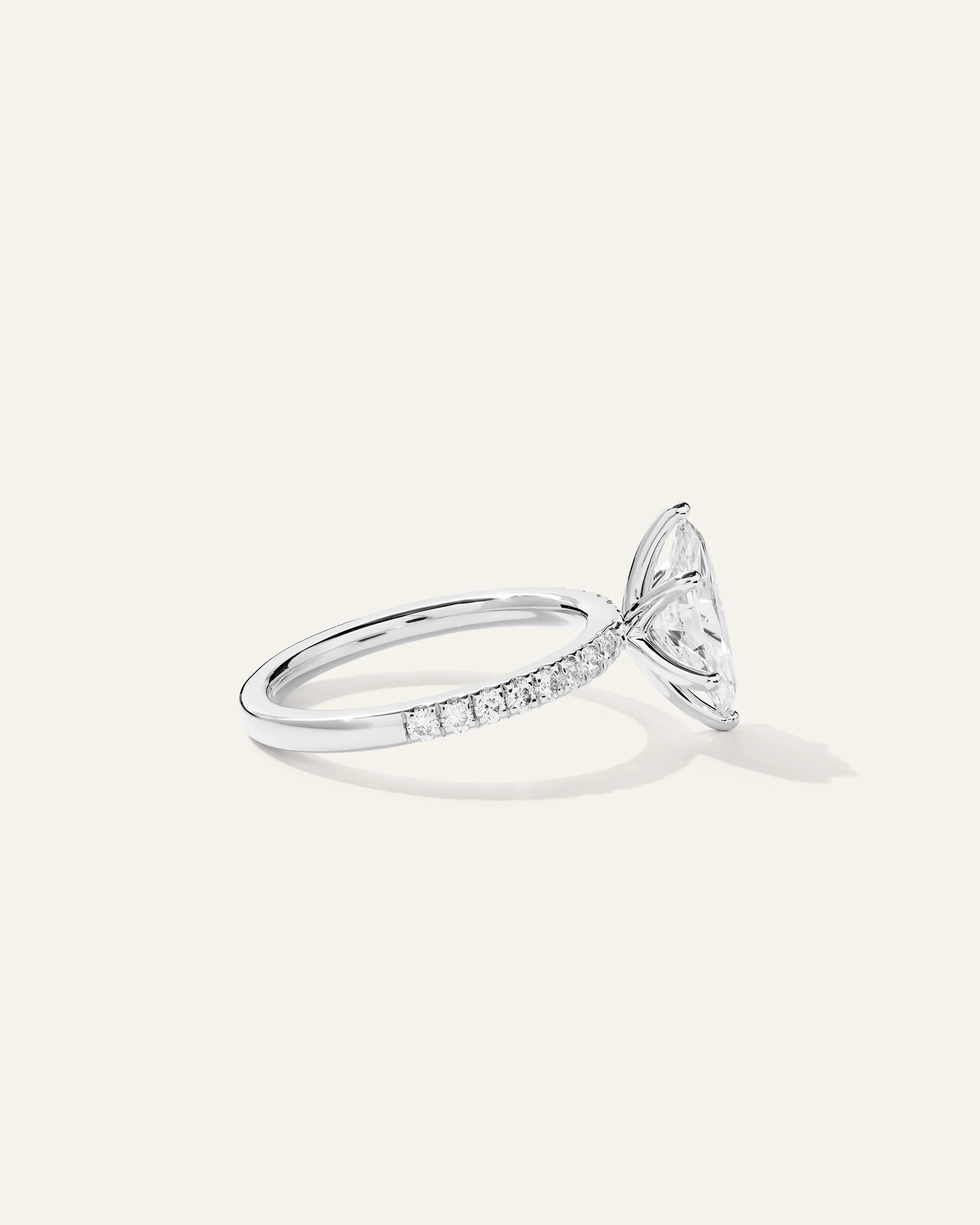 Lab Grown Diamond Marquise Petite Pave Engagement Ring - 1.5ct - 4 / Yellow Gold