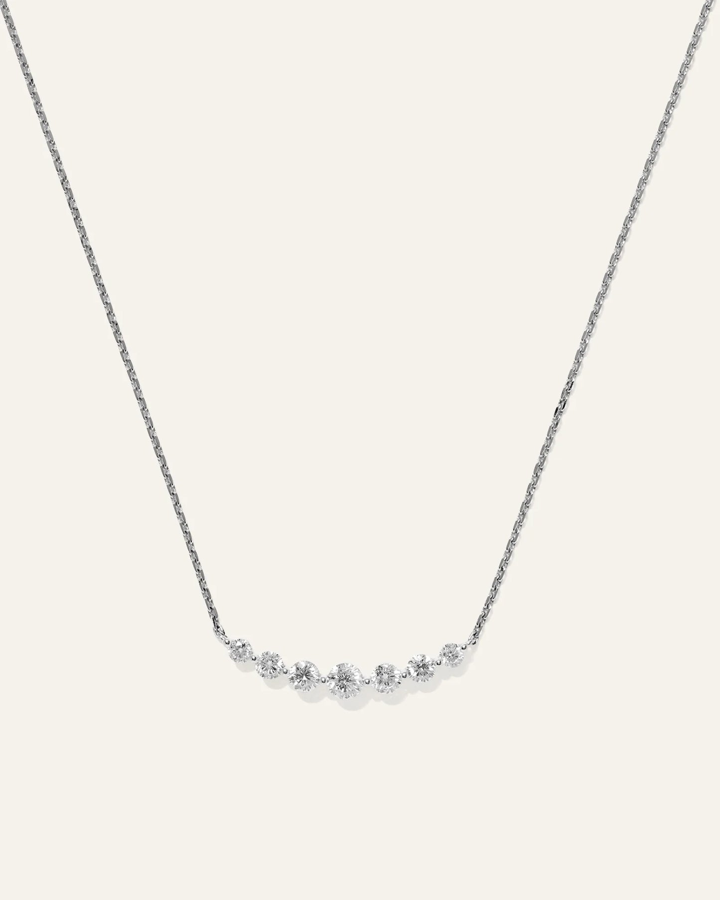 14K Gold Lab Grown Diamond Graduated Bar Necklace - One Size / Yellow Gold