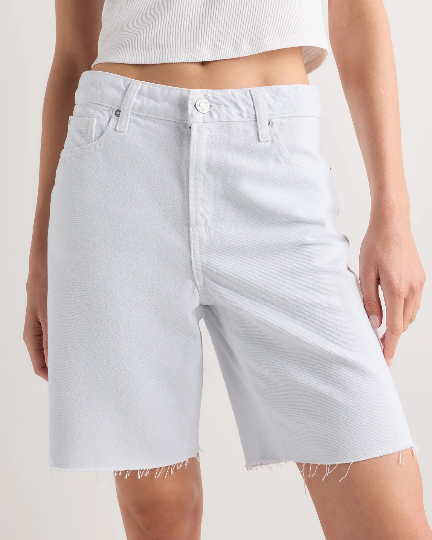 Maya Rigid Bermuda Shorts - 24 / Powder Blue Destruct