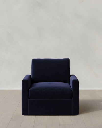 Brennan Swivel Chair in Performance Velvet - 32" / Rust