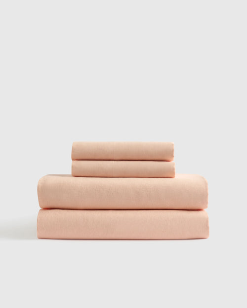 European Linen Sheet Set - Twin / Peach