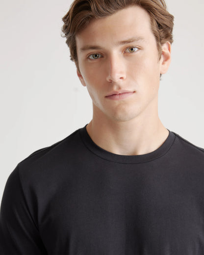 Cotton Modal Crew Neck Tee - S / Bold Black