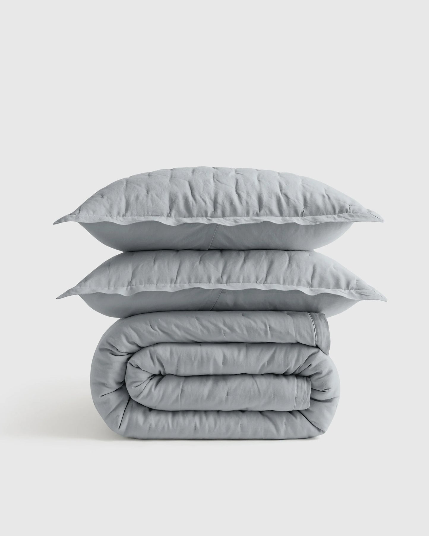 European Linen Dream Quilt Set - Twin / Dusty Olive