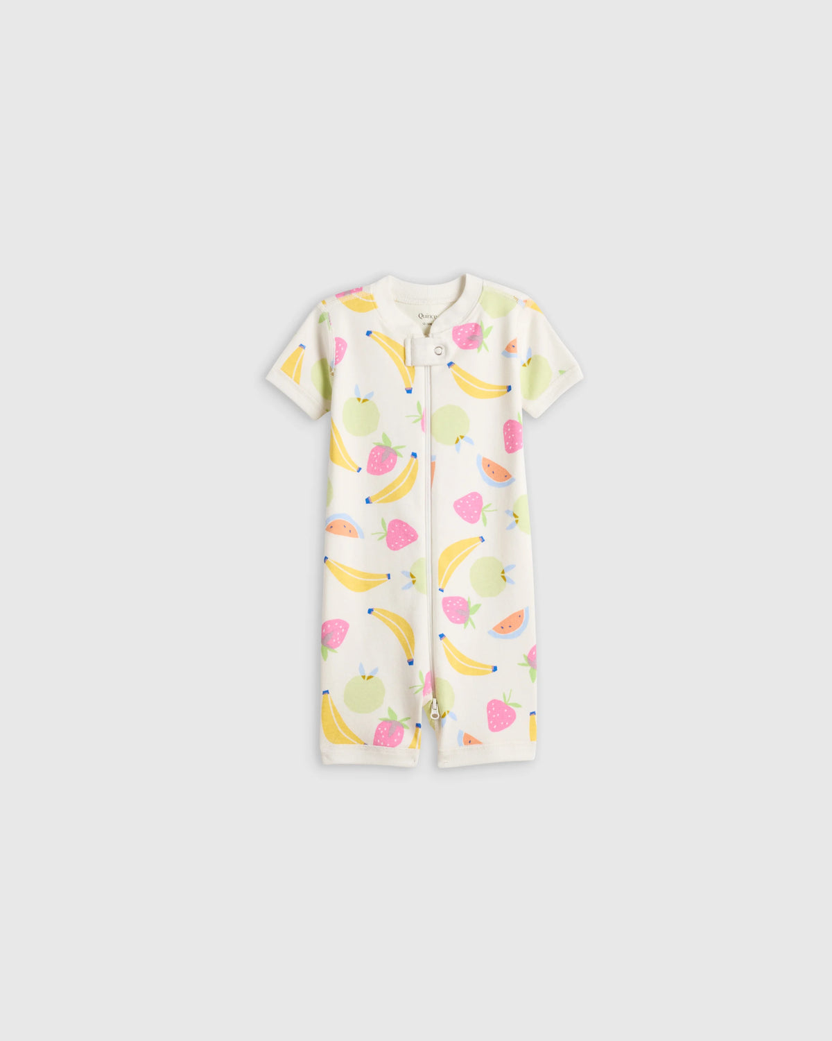 100% Organic Cotton Shortie Onesie Pajama - 0-3M / Animal Faces