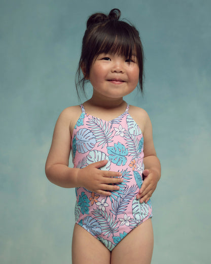 One-Piece Swimsuit - 2T / Wavy Fish