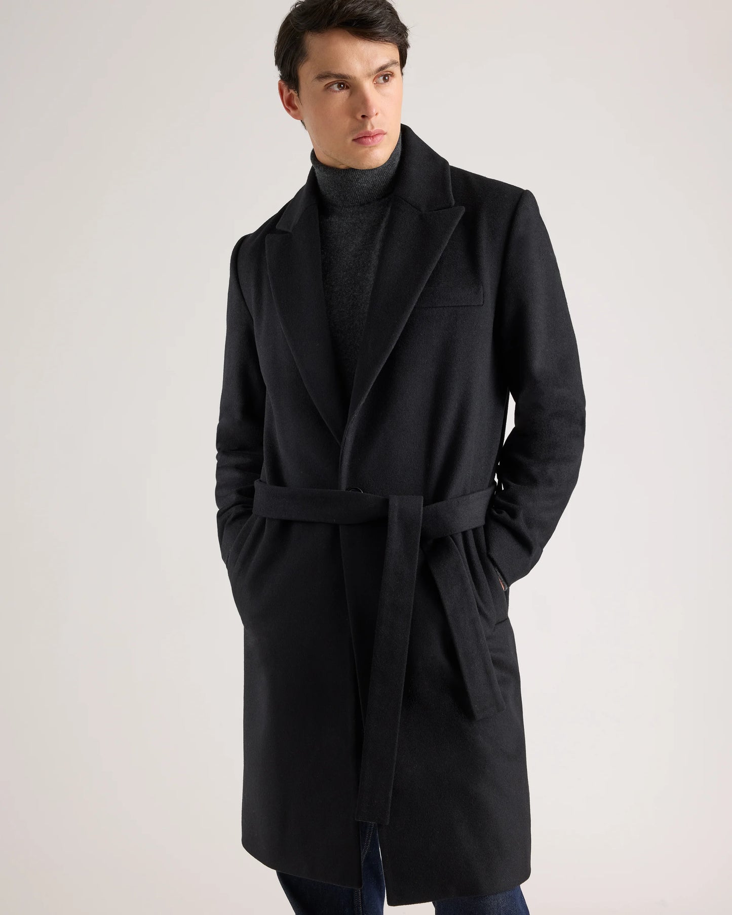 Italian Wool Belted Overcoat - S / Caramel