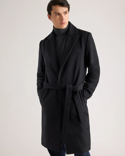 Italian Wool Belted Overcoat - S / Caramel