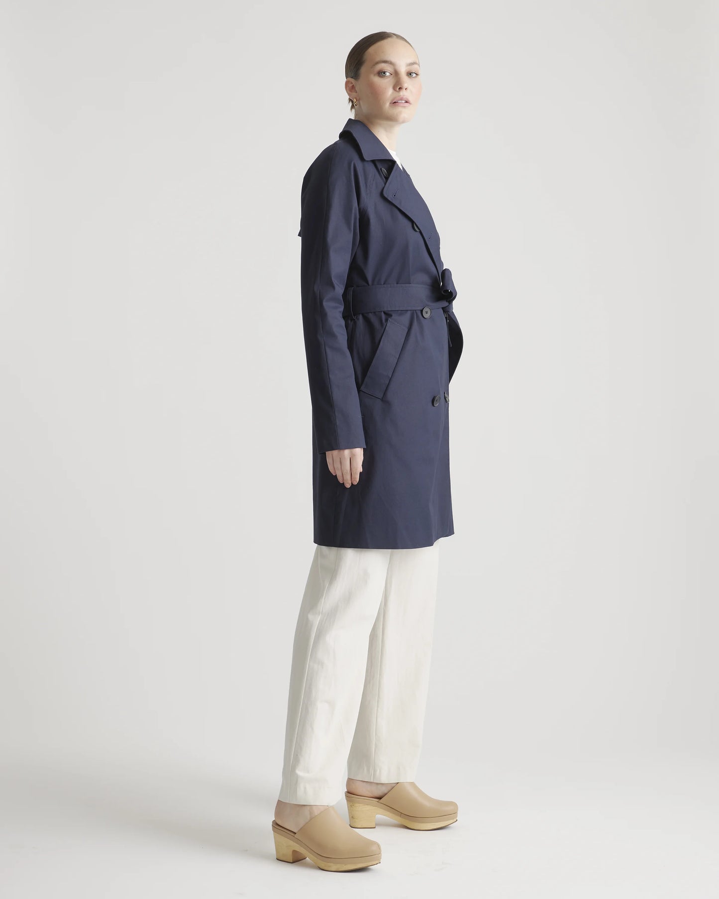 Comfort Stretch Trench Coat - XS / Navy