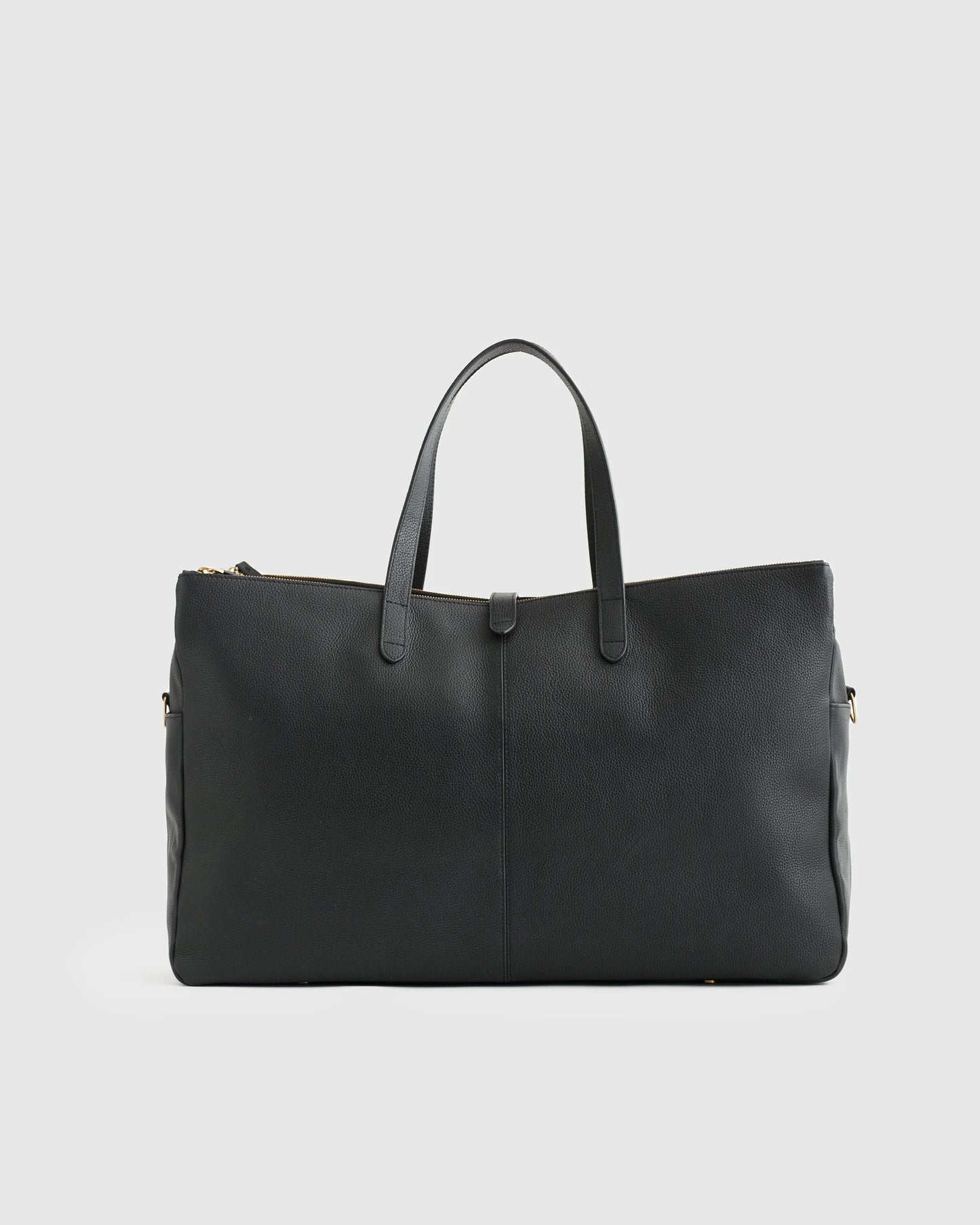 Italian Leather Triple Compartment Weekender - One Size / Black