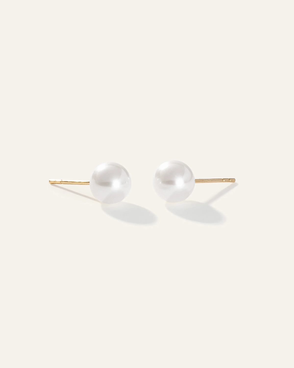 14K Gold Freshwater Cultured Pearl Studs - One Size / Yellow Gold