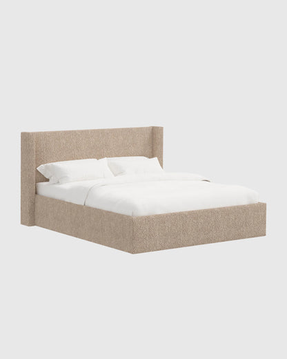 Plush Boucle Wingback Bed - Full / Ivory