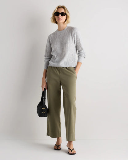 Lightweight Baby Alpaca Ribbed Crewneck - XS / Smoked Charcoal
